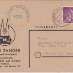DR - 6 Pfg. AH Firmenkarte Unkel (Rhein) 28.2.45 n. Witten a/R - US-Zensur !