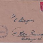 DR - 12 Pfg. AH Firmenbrief Frankfurt a/M. 22.2.45 n. Braunsfeld - US-Zensur !