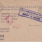 DR - Ülvesbüll ü. Husum Landpost-Ra2 Kriegsgefangenenkarte n. FRANKREICH 12.2.45