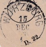 Bayern - Würzburg I 15. DEC (1880) Post-Aufgabeschein f. Wertbrief (2,7kg !)
