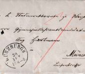 Bayern - Würzburg II 30 JUN (1871) 7 Kr. Portobrief n. München - mit Inhalt