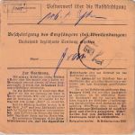 Bayern - 1 M. Ludwig/Volksstaat u.a. Paketkarte Würzburg 1 - Nürnberg 6. JUN 19