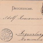 Bayern - 3 Pfg. Wappen Drucksache/Reiseavis Würzburg 6 2. NOV 03 n. Regensburg