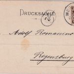Bayern - 3 Pfg. Wappen Drucksachenkarte Würzburg 2 3. DEZ 07 n. Regensburg