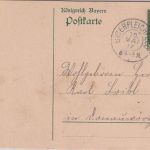 Bayern - Unterpleichfeld 20. MAI 12 K2 5 Pfg. Ganzsachenkarte n. Donauwörth