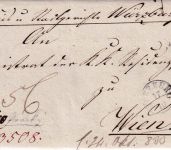 Bayern/Österreich - Würzburg 17/10 Fingerhut-K1 Francobrief n. Wien 1833