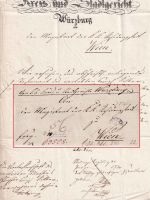 Bayern/Österreich - Würzburg 17/10 Fingerhut-K1 Francobrief n. Wien 1833