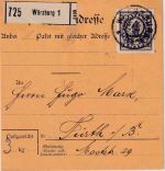 DR-Infla - 2 M. By-Abschied/DR Paketkarte Würzburg - Fürth 15.9.20