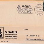 DR - Würzburg 1936 "Besucht die Zeltlager..." Firmenkarte n. Nürnberg