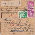 Bizone - 2x90+10 Pfg. Bauten Paketkarte Remlingen - Darmstadt 12.10.48