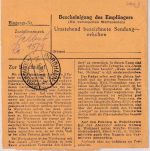Bizone - 60 Pfg. Bauten Paketkarte Ochsenfurt - Burghaun 9.9.48 Nachporto
