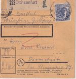 All.Bes. - 80 Pfg. Arbeiter Paketkarte Ochsenfurt - Darmstadt 1948