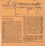 All.Bes. - 80 Pfg. Arbeiter Paketkarte Ochsenfurt - Darmstadt 1948