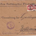 DR-Infla - 2x1 1/2 M. By-Abschied/DR Dienstbrief Würzburg Rottenmünster 19.9.22