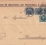 DR-Infla - 3x80+60 Pfg. By-Abschied/DR Dienstbrief Würzburg 2 22. FEB 22