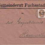 DR-Infla - 40+20 Pfg. By-Abschied/DR Dienstbrief Fuchsstadt - Hammelburg 1921