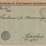 DR-Infla - 50x400 M. Ziffer/Dienst Dienstbrief Würzburg - München 28.8.23
