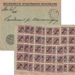 DR-Infla - 50x400 M. Ziffer/Dienst Dienstbrief Würzburg - München 28.8.23