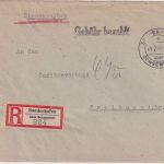 All.Bes. - Sonderhofen ü. Ochsenfurt 11.2.46 Poststelle I Einschreibebrief