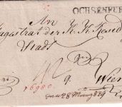 Bayern/Österreich - Ochsenfurt L1 Francobrief n. Wien 1824 - mit Inhalt