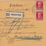 Bayern - 2x10 Pfg. Ludwig Soldaten-Paketkarte Unteraltertheim 16.12.15