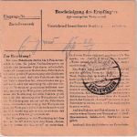 All.Bes. - 1 M. Taube u.a-. Paketkarte Veitshöchheim - FFM-Eschersheim 20.4.48