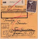 All.Bes. - 2 M. Taube u.a. Paketkarte Remlingen - FFM 19.6.48