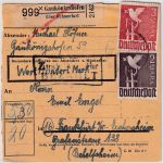 All.Bes. - 2+3 M. Taube u.a. Paketkarte Gaukönigshofen ü. Ochsenfurt 30.3.48