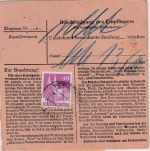 Bizone - 2x90+40 Pfg. Bauten Paketkarte Würzburg 2 (Land) - Darmstadt 6.10.48