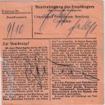 Bizone - 2x90+20 Pfg. Bauten Paketkarte Rottendorf - Darmstadt 4.10.48