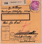 Bizone - 90 Pfg. Bauten Paketkarte Remlingen - Darmstadt 25.11.48