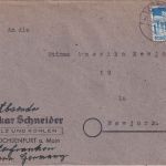 Bizone - 30 Pfg. Bauten Brief n. USA Poststelle Ochsenfurt - New York 1949