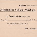 Bayern - Würzburg 1905 Corpsphilister-Verband priv. Zudruck Ganzsachenkarte