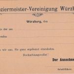 Bayern - Würzburg 1903 Tapeziermeister-Vereinigung priv. Zudruck Ganzsachenkarte