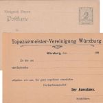 Bayern - Würzburg 1903 Tapeziermeister-Vereinigung priv. Zudruck Ganzsachenkarte