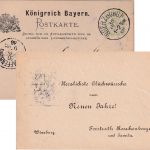 Bayern - Würzburg 1888 Neujahrsgrüße Forstrath Rauchenberger priv. Zudruck