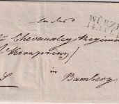 Bayern - Würzburg 14. JUL 1823 L2 KDS/Dienstbrief (Militaria) n. Bamberg