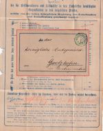 Bayern - 3 Pfg. Wappen Wz. 2 Faltdrucksache (Inhalt !!) Würzburg Stadt 1884