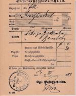 Bayern - Würzburg I Post-Anw. 3. MRZ 93 K1 Postaufgabeschein f. Postanweisung