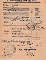 Bayern - Würzburg I Post-Anw. 28. NOV 93 K1 Postaufgabeschein f. Postanweisung