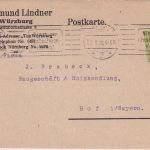 DR-Infla - 10 Mrd. Korbdeckel Firmenkarte Würzburg - Hof 22.11.23