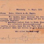 DR-Infla - 2x20 Tsd./12 M. Schnitter Firmenkarte Würzburg 4.9.23 n. Hagen