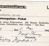 DR - 3 Pfg. AH Drucksachenkarte/Liebesgaben-Paket-Bestätigung Würzburg 1942