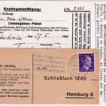 DR - 6 Pfg. AH Karte/Liebesgaben-Paket-Bestätigung Würzburg 1943
