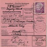 BRD - 40 Pfg. Heuss Postanweisung i.d. SCHWEIZ Würzburg - Zürich 9.2.55