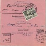 BRD - 40 Pfg. Heuss Postanweisung i.d. SCHWEIZ Würzburg - Zürich 9.2.55