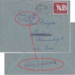 BRD - 20 Pfg. Vertreibung Brief i.d. DDR/Postkrieg Würzburg - Werdau 18.10.55