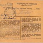 DR - 1 RM AH u.a. Wertpaketkarte/Beutelstück Pforzheim - Idar-Oberstein 16.6.44