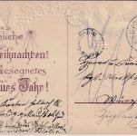 Bayern - Kempten 1911 unfrankierte Weihnachtskarte n Würzburg K1 Porto-Controlle