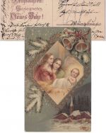 Bayern - Kempten 1911 unfrankierte Weihnachtskarte n Würzburg K1 Porto-Controlle